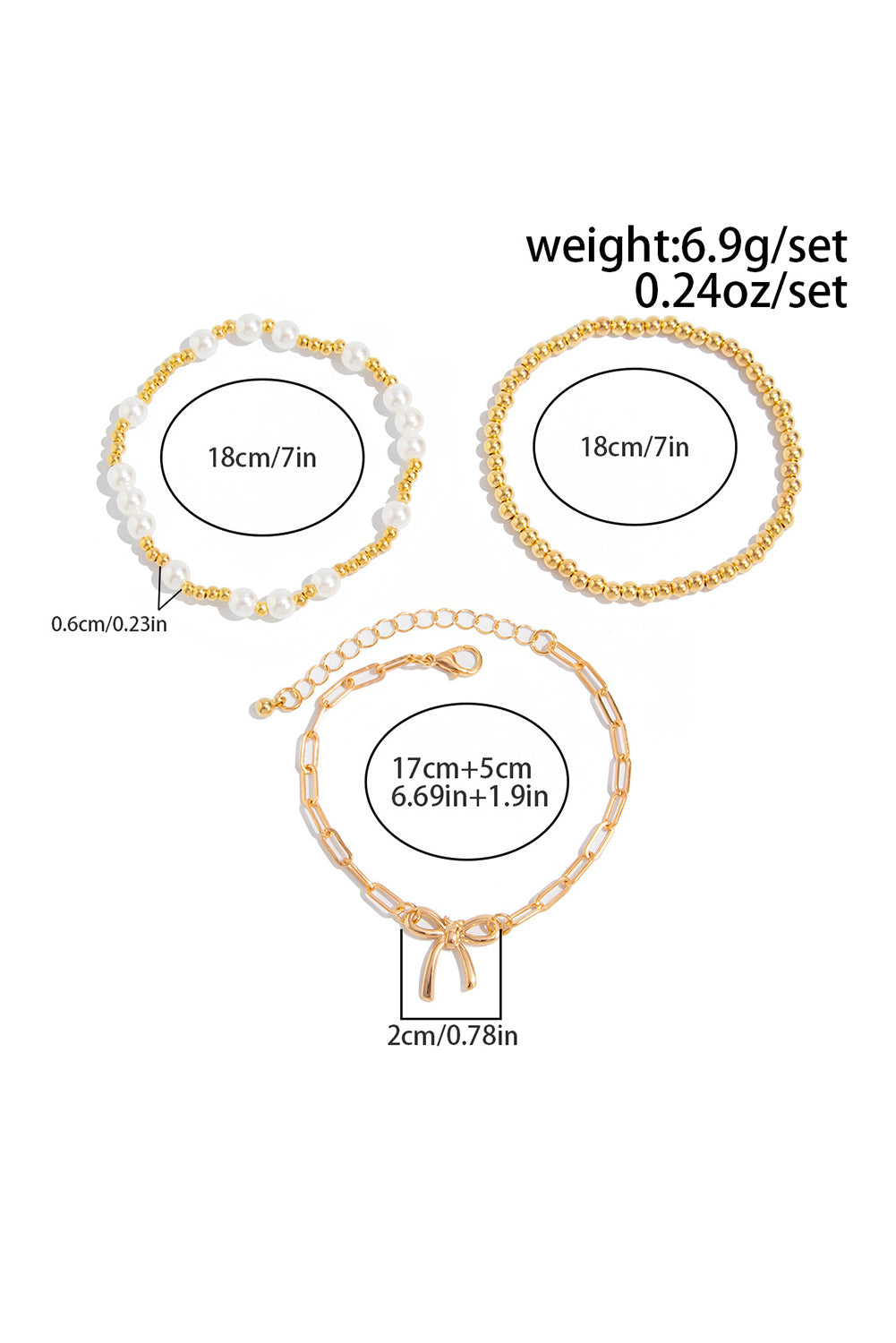 Bow + Pearl Bracelet Set