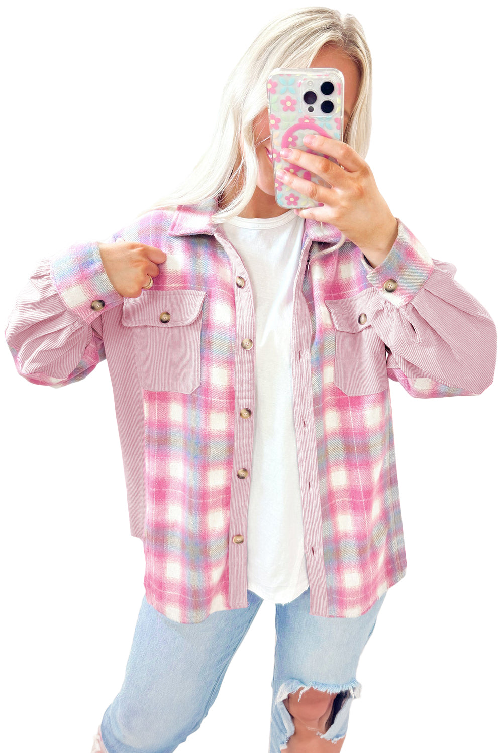 Cotton Candy Plaid Shacket