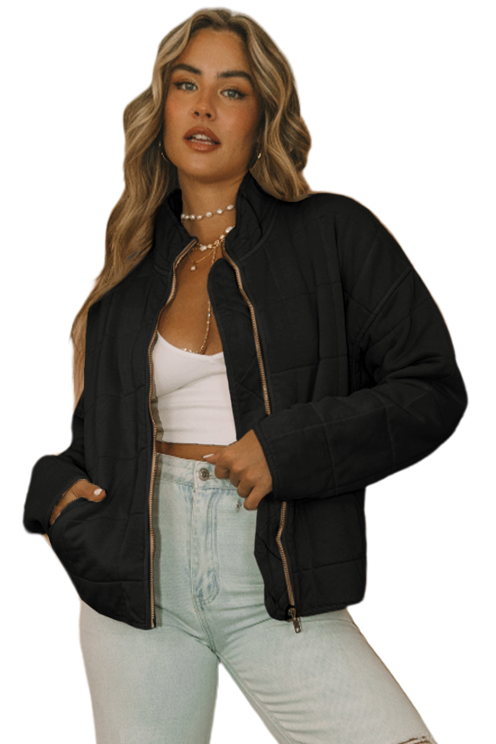Blackout Quilted Crop Jacket