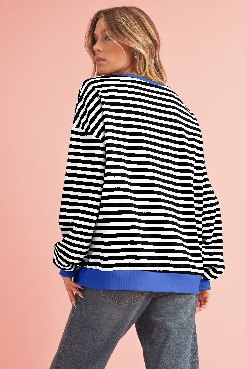 Blue Edge Stripe Sweatshirt