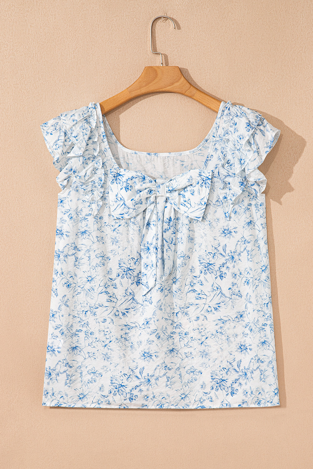 Blue Skies Ruffle Bow Top