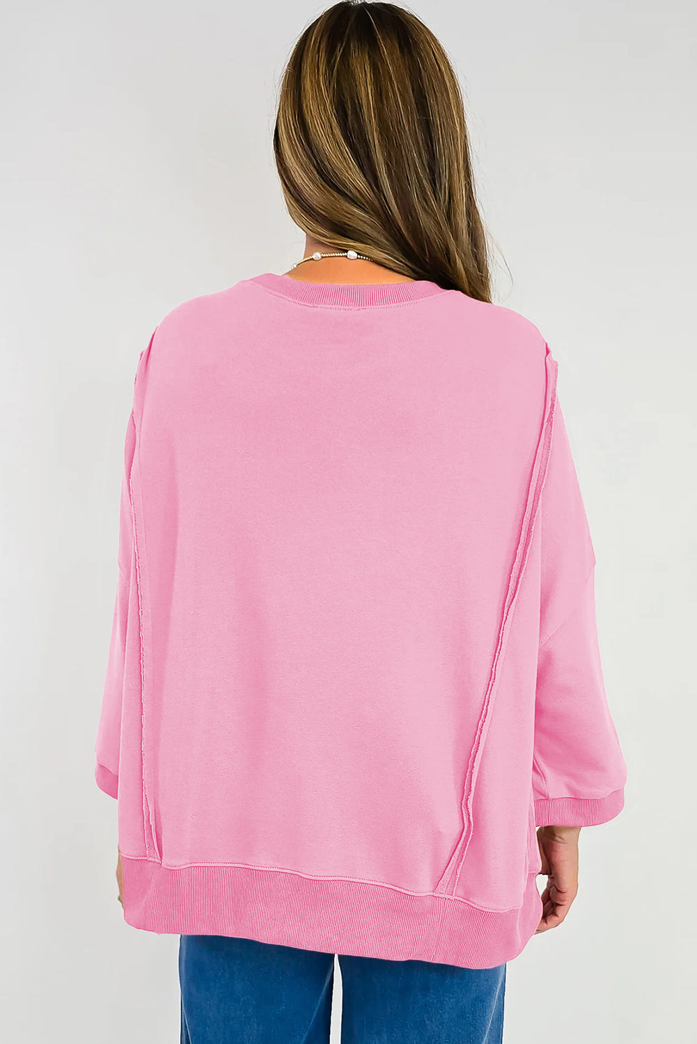 Sweet Bloom Bow Patched Slit Sweatshirt
