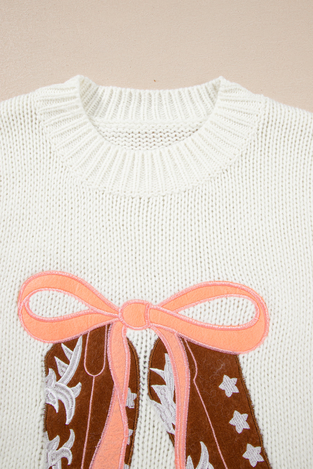 Western Belle Bow And Boots Sweater
