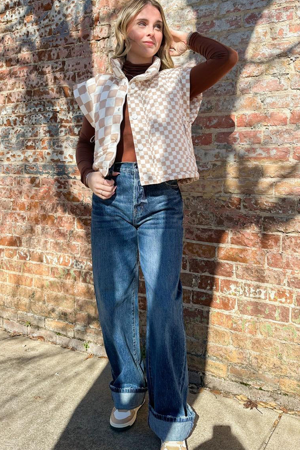 Plaidline Button Vest