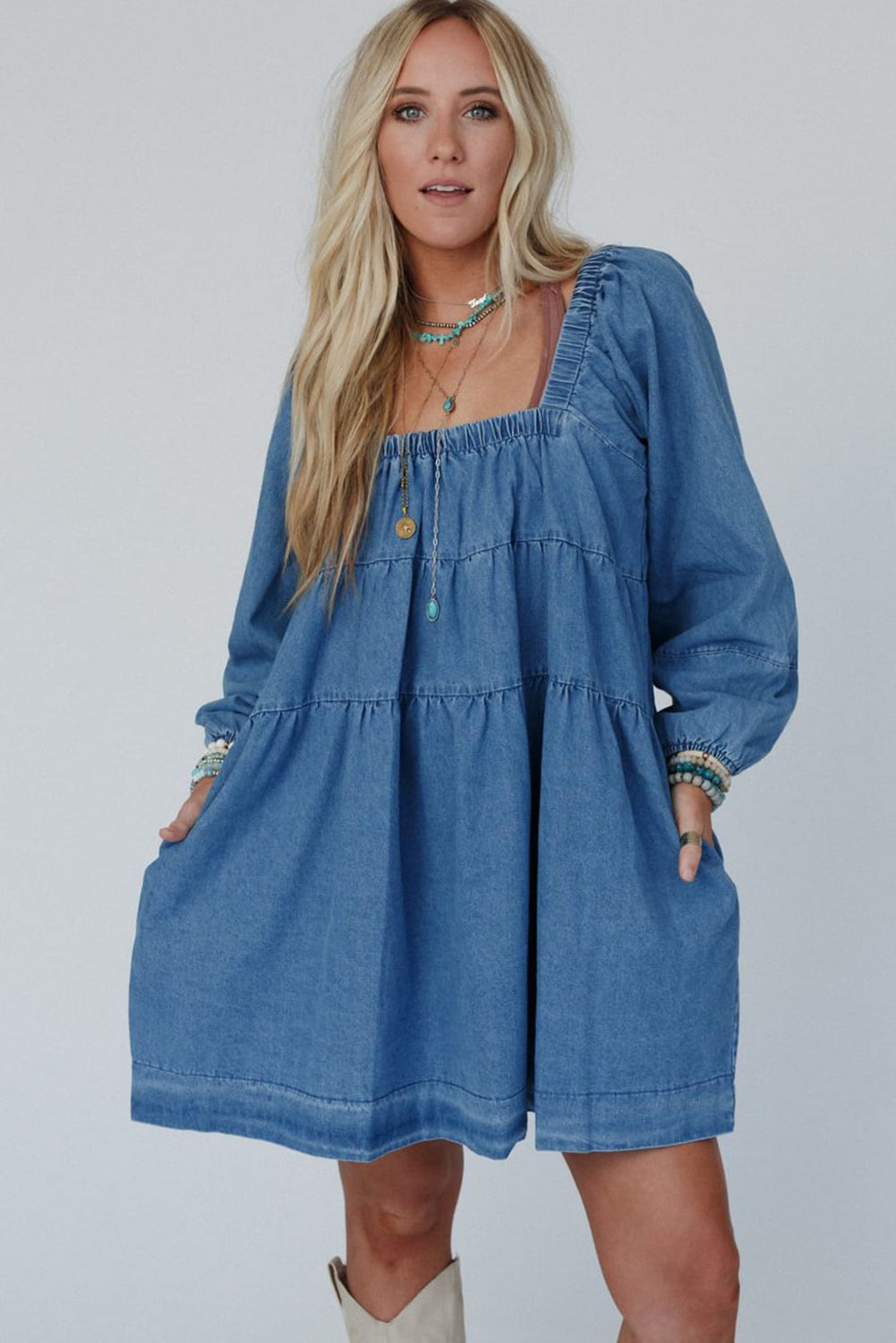 Dreamin' In Denim Mini Dress