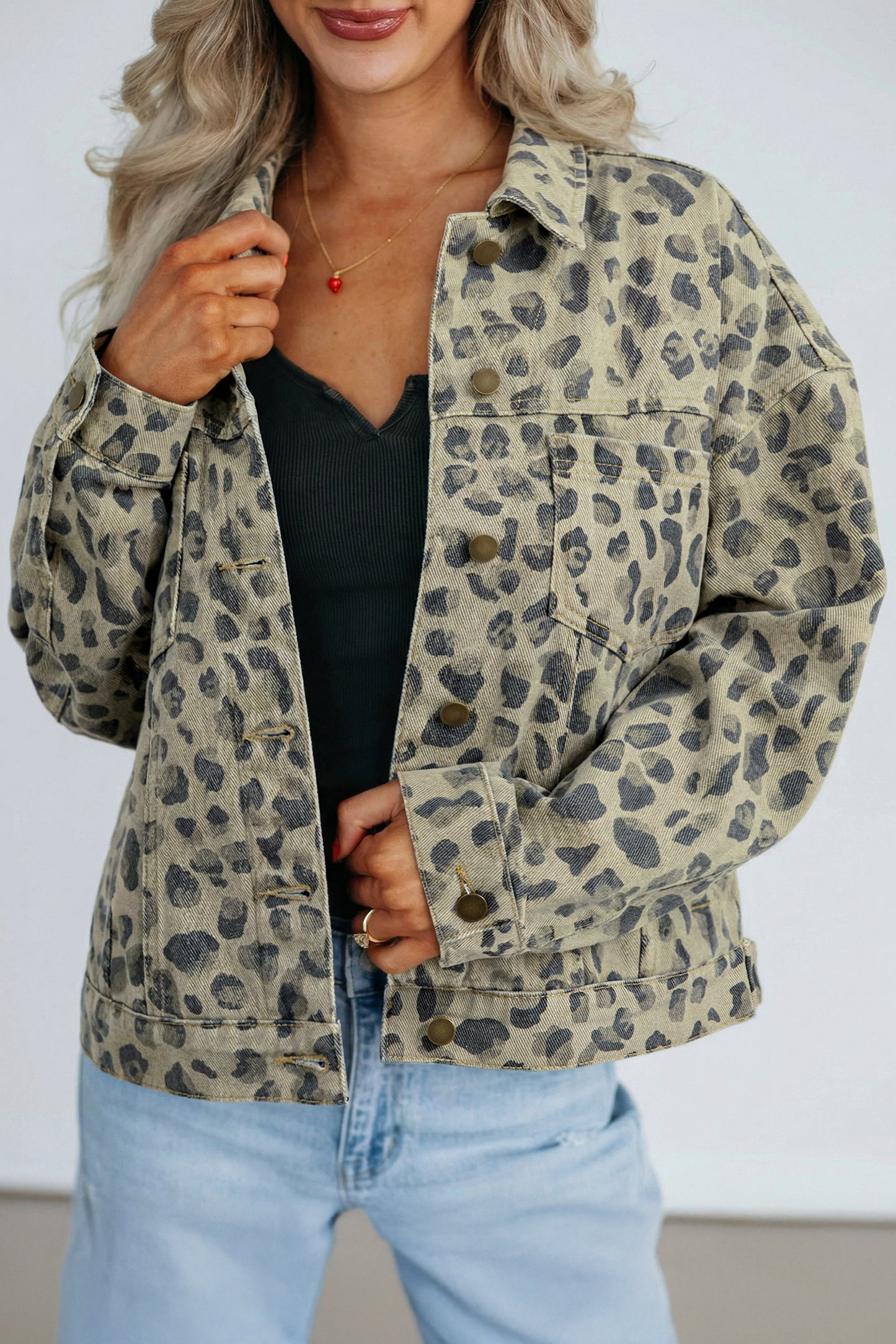 Vintage Roamer Leopard Denim