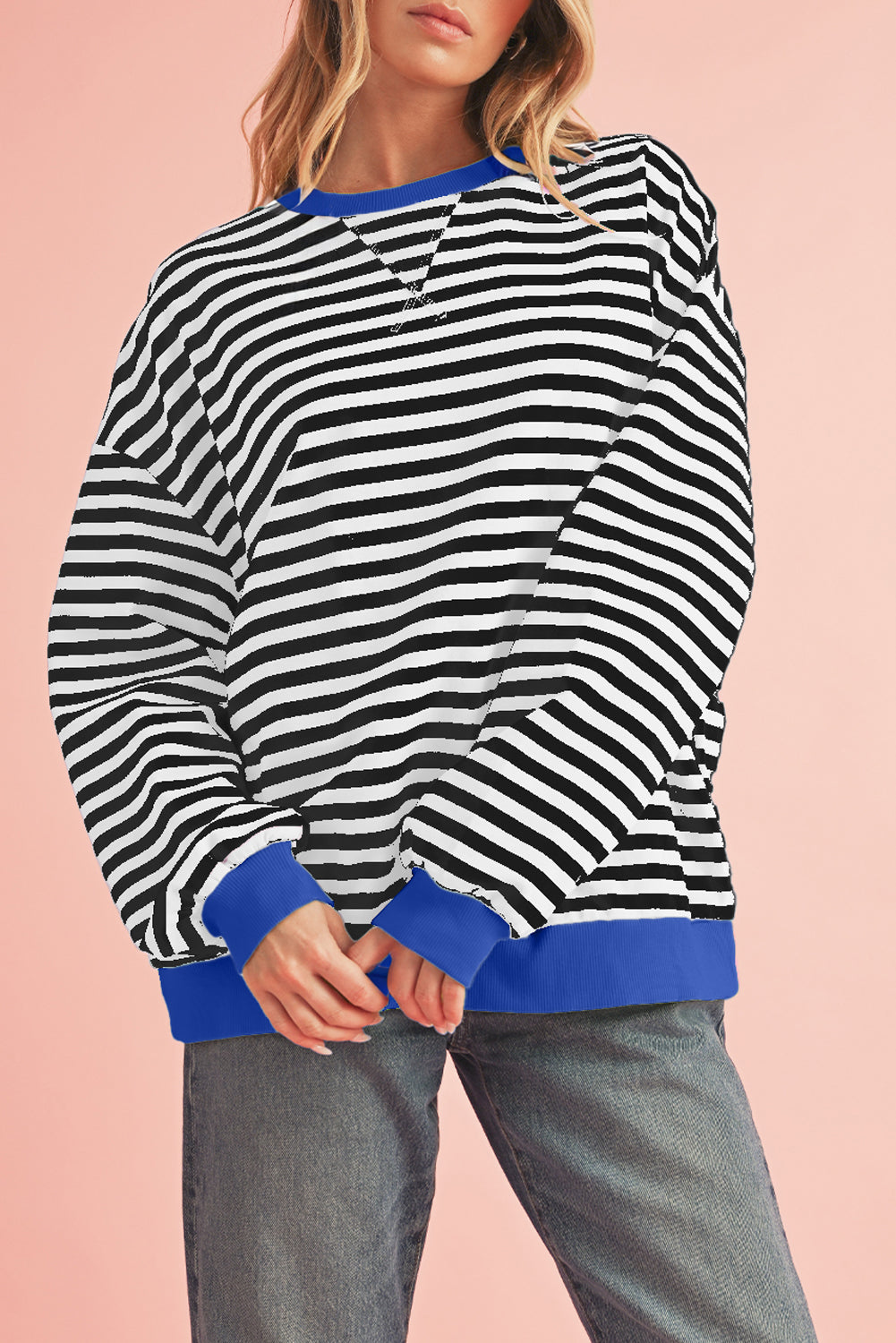 Blue Edge Stripe Sweatshirt