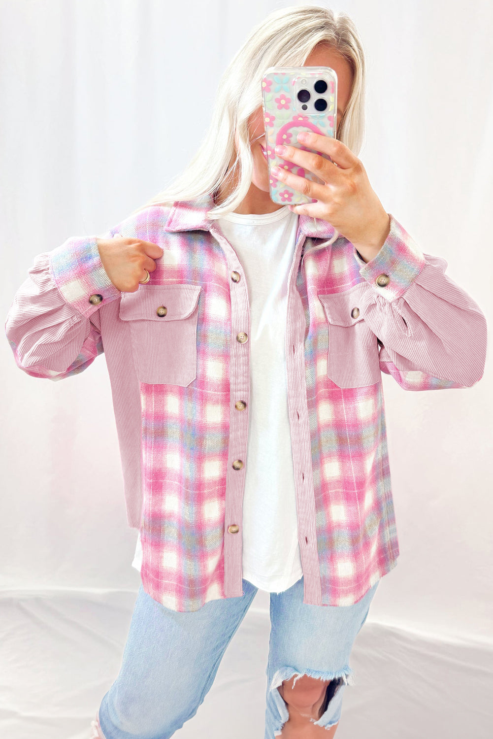 Cotton Candy Plaid Shacket