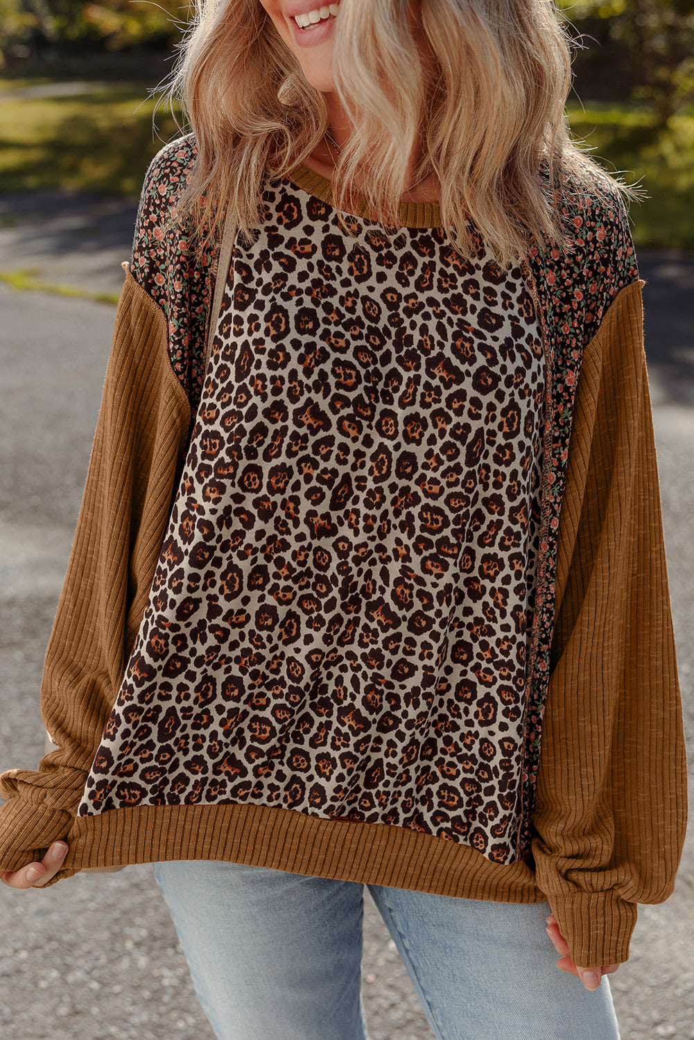 Leopard Patchwork Sweater
