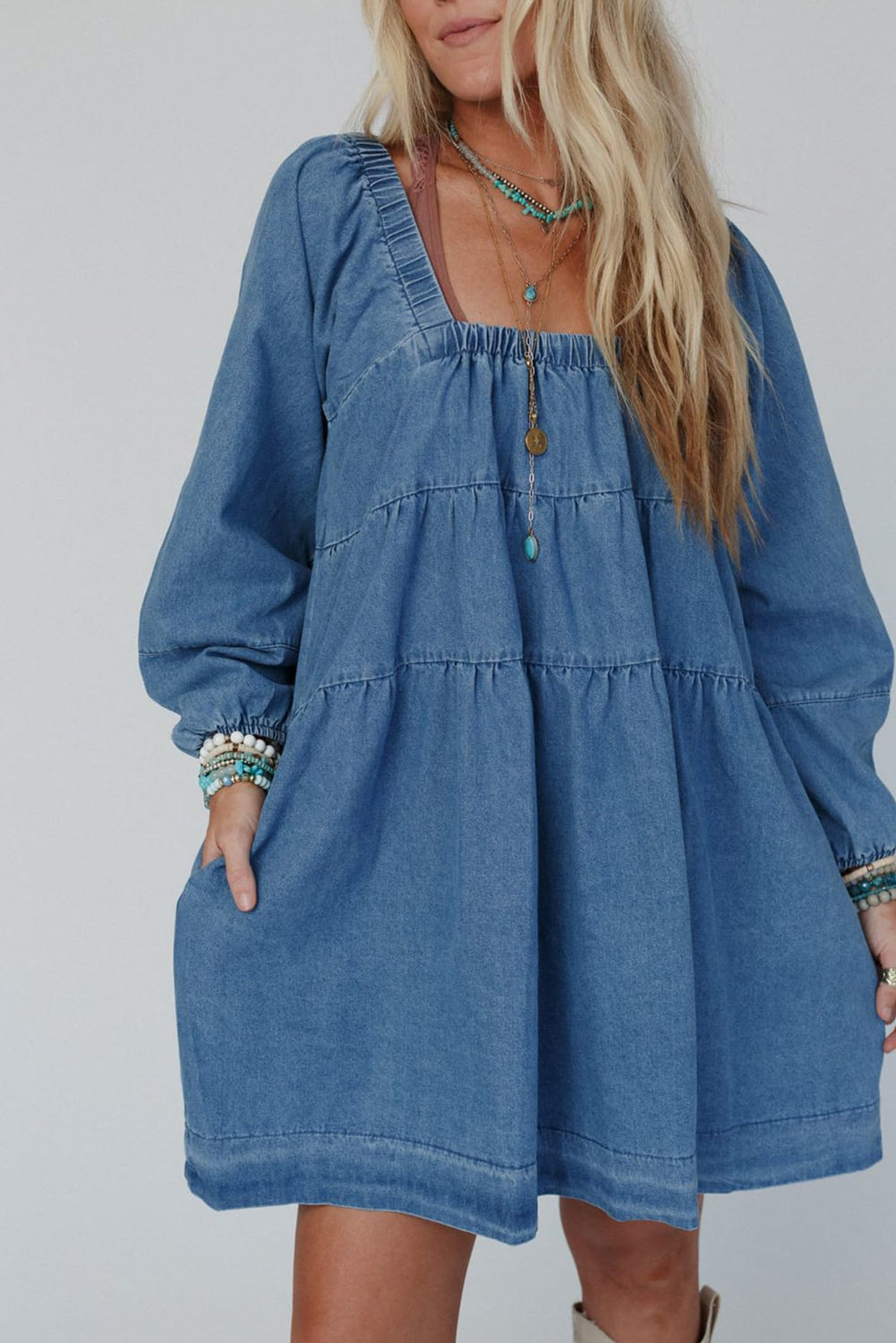 Dreamin' In Denim Mini Dress