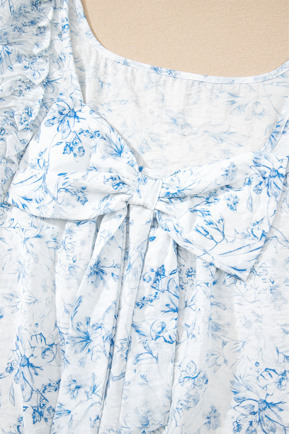 Blue Skies Ruffle Bow Top