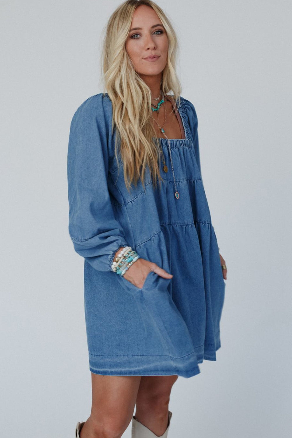 Dreamin' In Denim Mini Dress