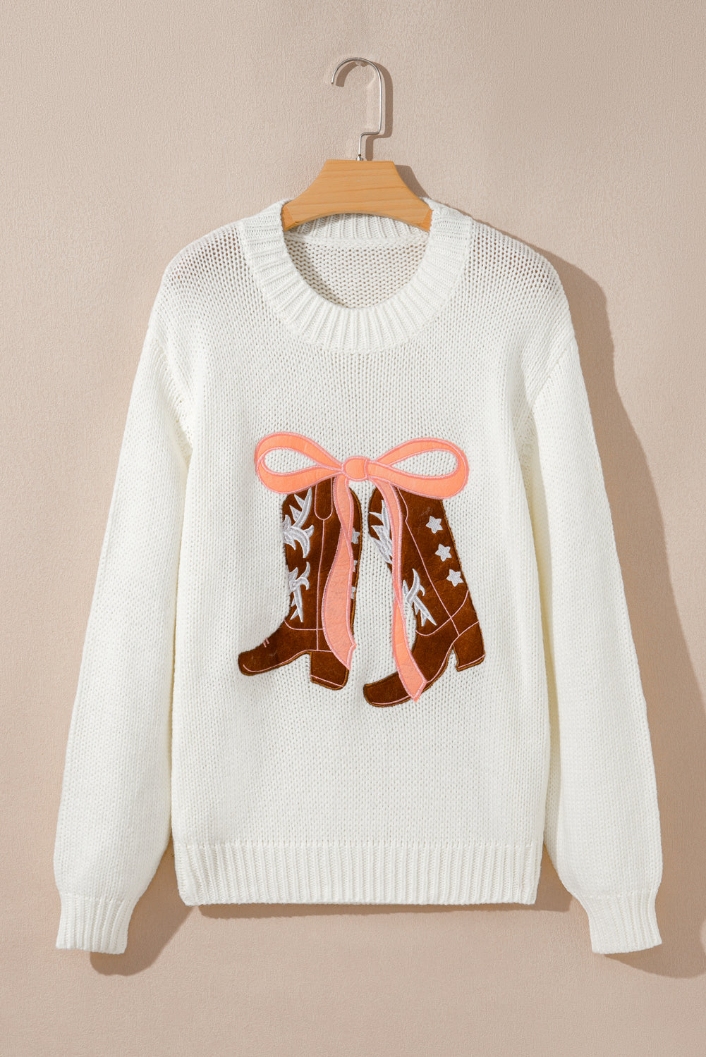 Western Belle Bow And Boots Sweater