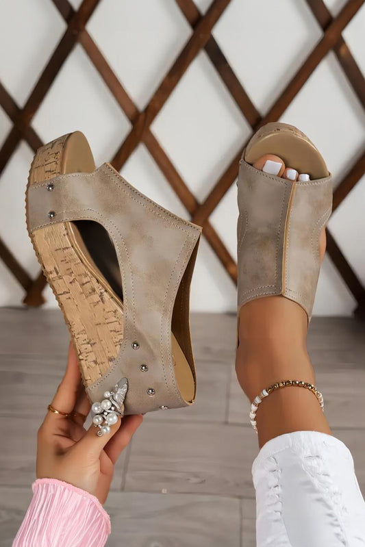 Silver Studded Wedge