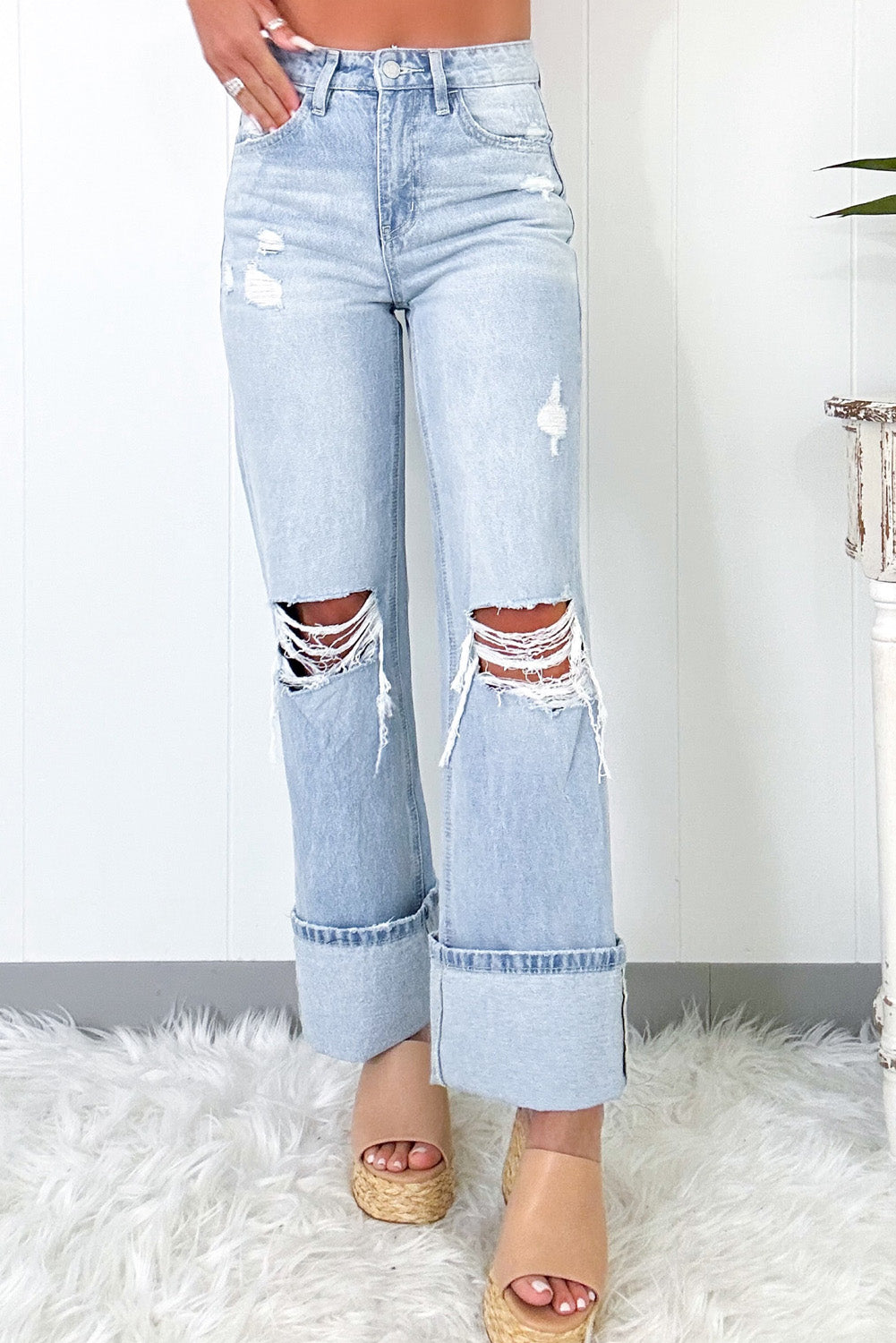 Barnyard Belle Distressed Denim
