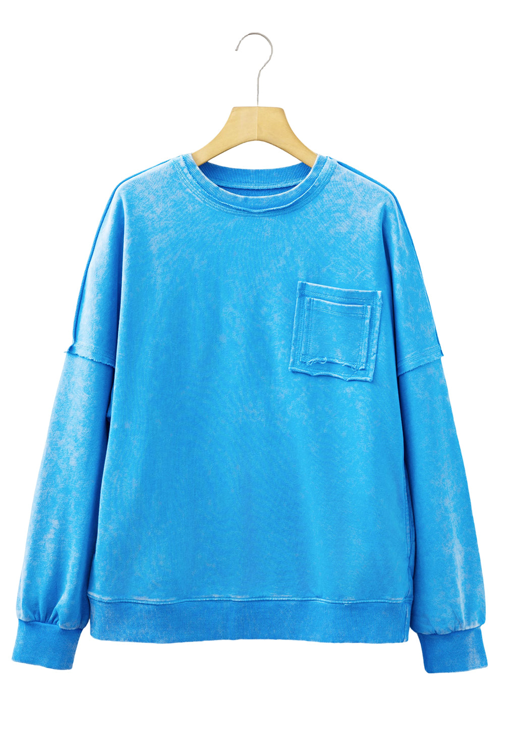 Sky Blue Acid Washed Sweatshirt