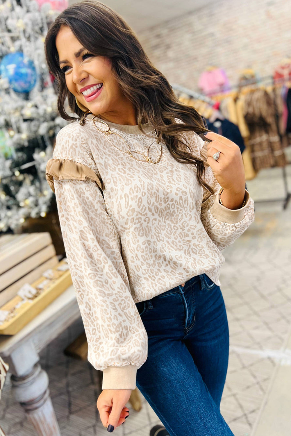 Western Whimsy Leopard Sweatshirt