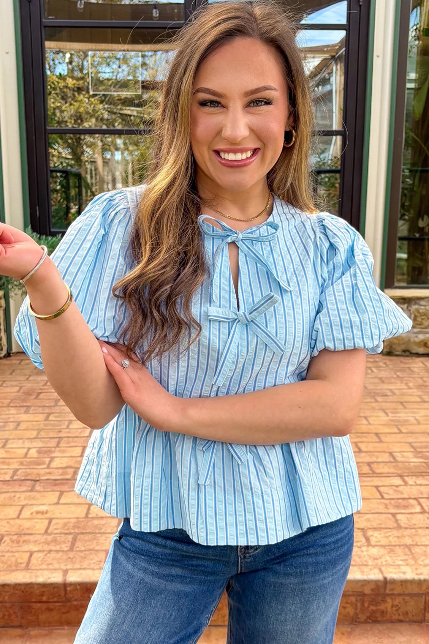 Carolina Charm Bow Blouse