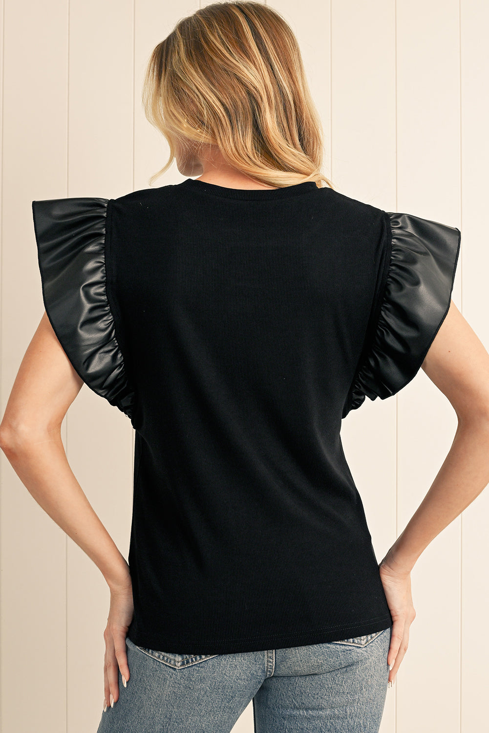 Dark Elegance Ruffle Top