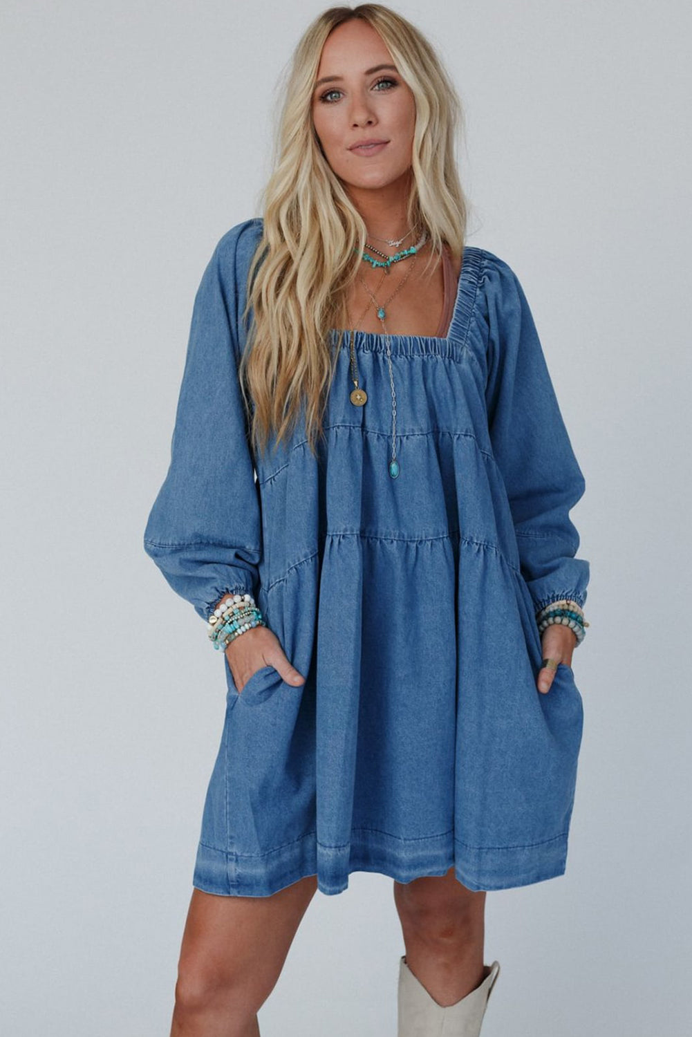 Dreamin' In Denim Mini Dress