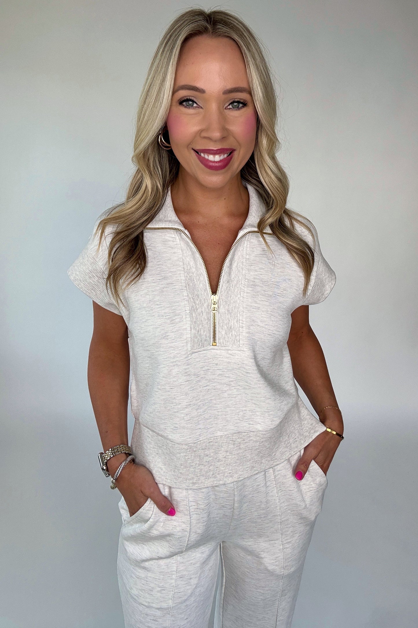 Grey Day Half-Zip Lounge Set