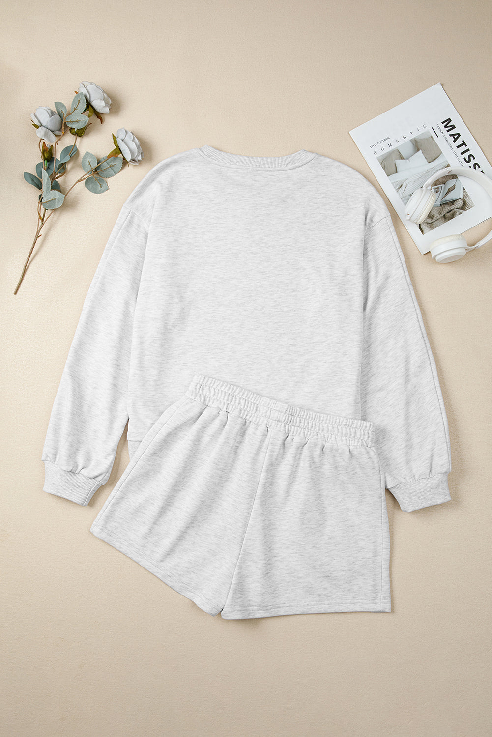 Soft Charm Bow Pullover & Shorts Set