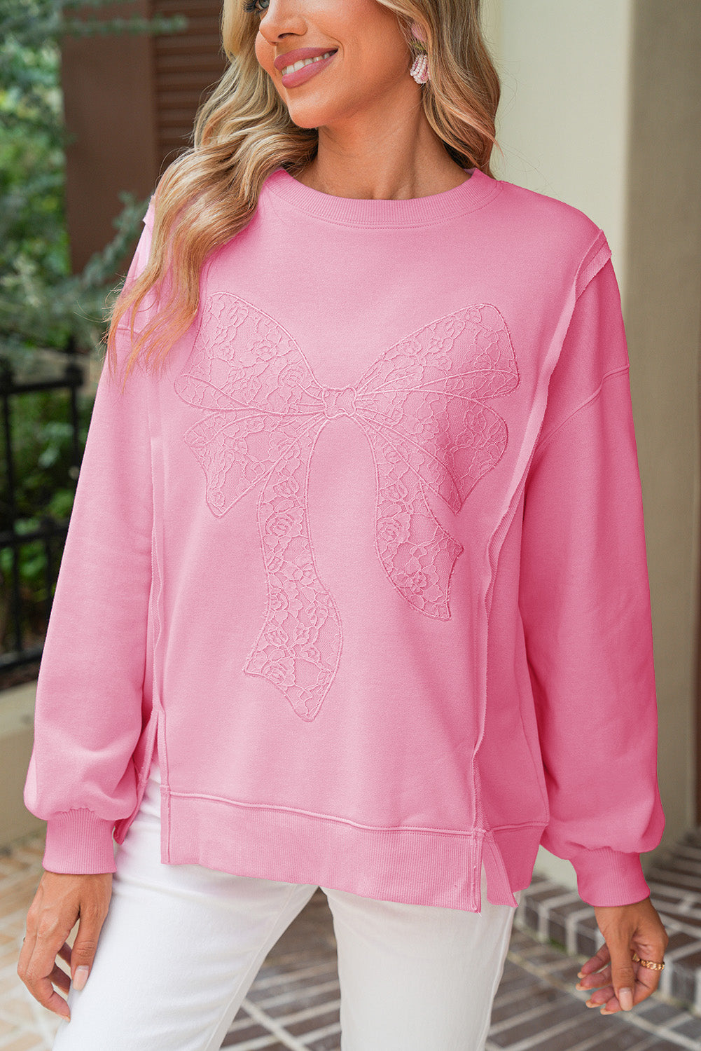 Cowgirl Charm Lace Bow Sweatshirt
