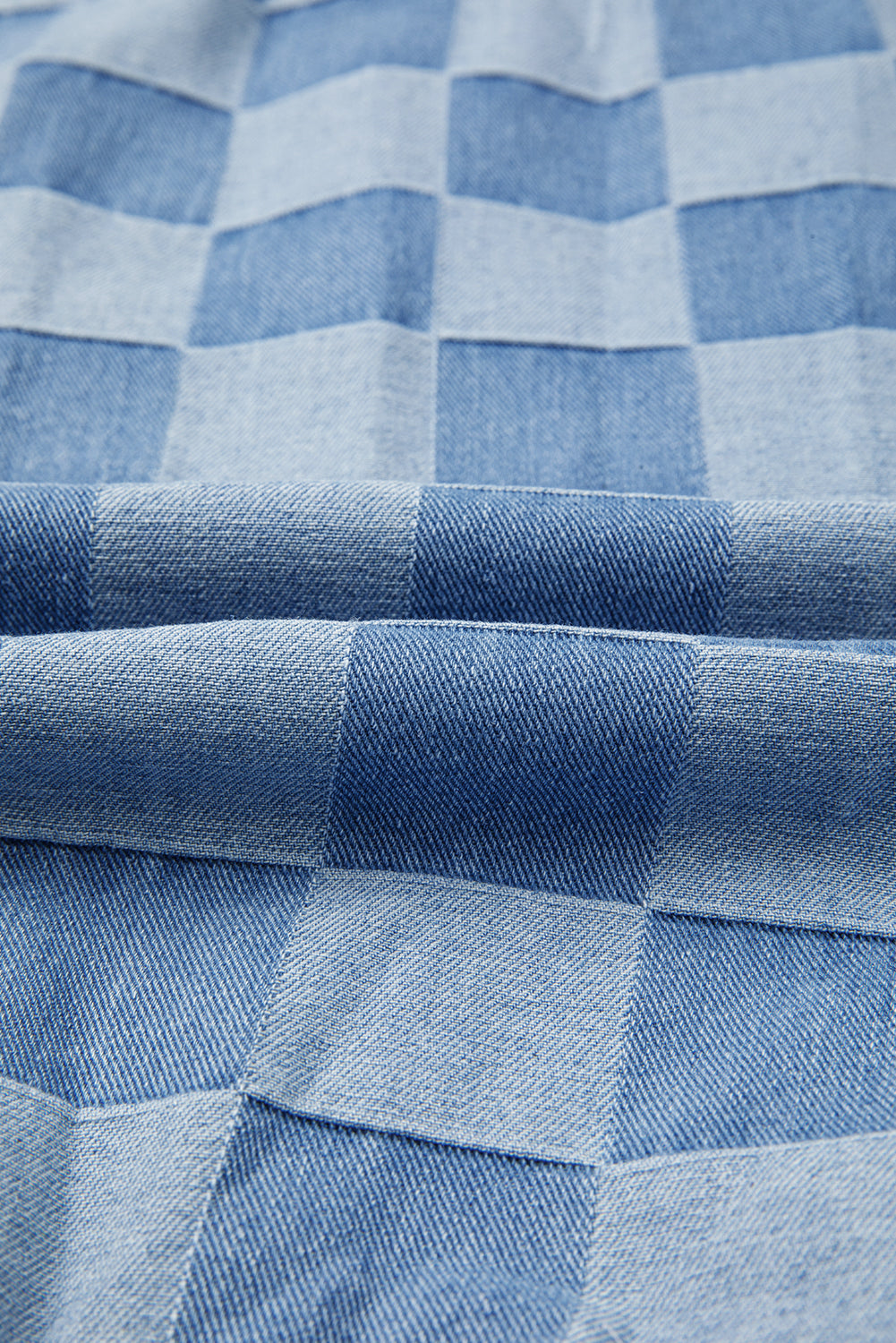 Denim Checkerboard Pullover