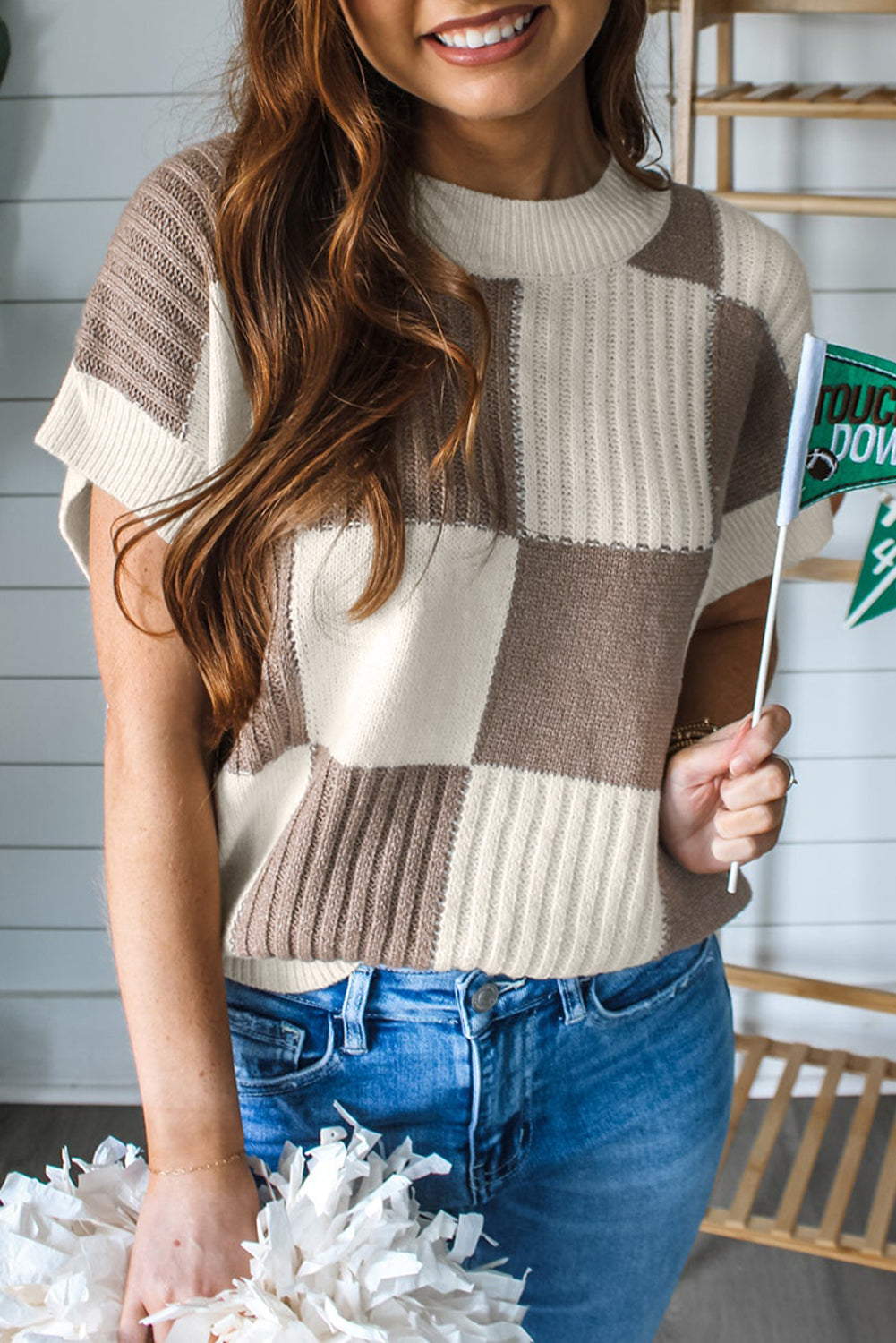 Desert Check Colorblock Sweater