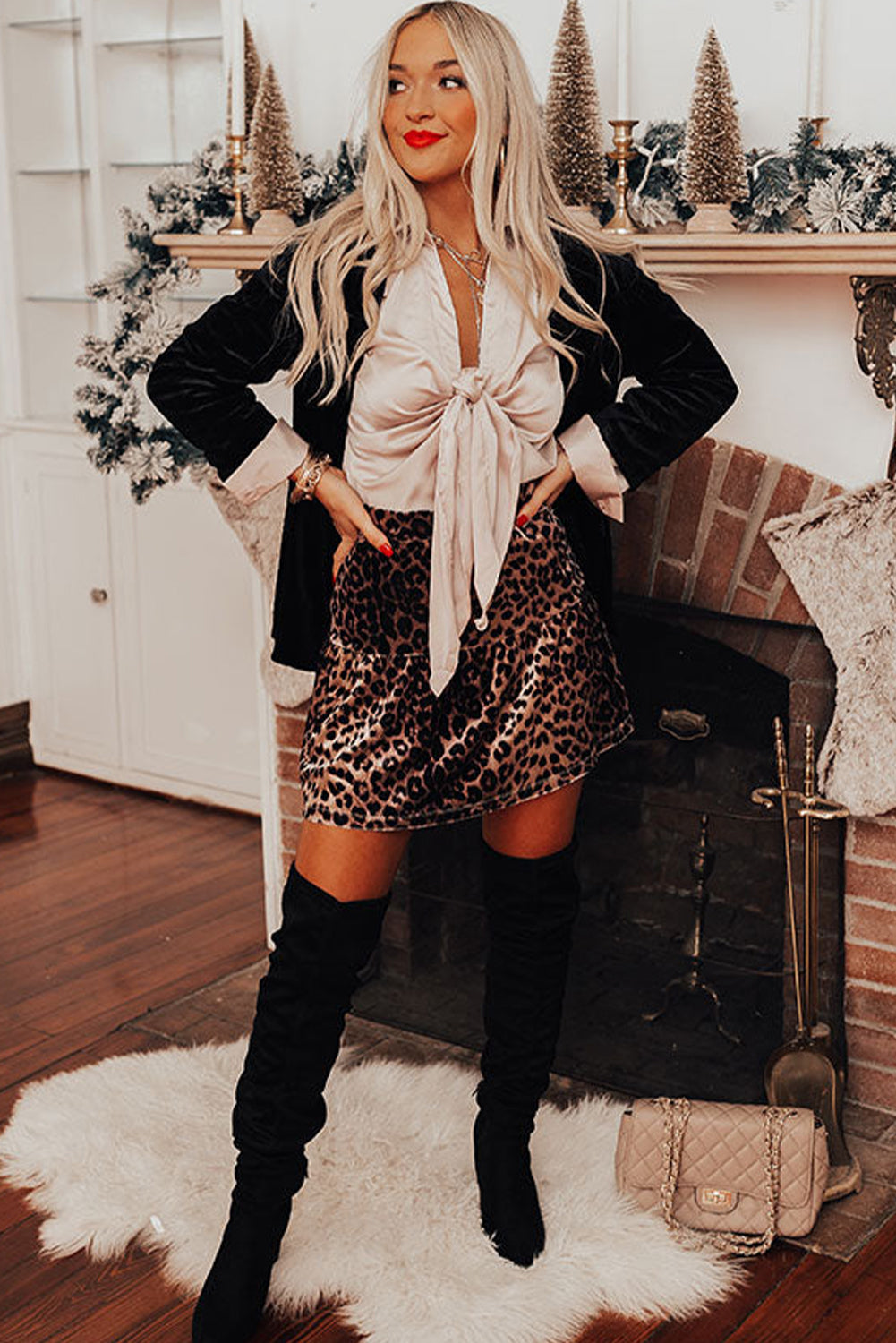 Brown Leopard Mini Skirt