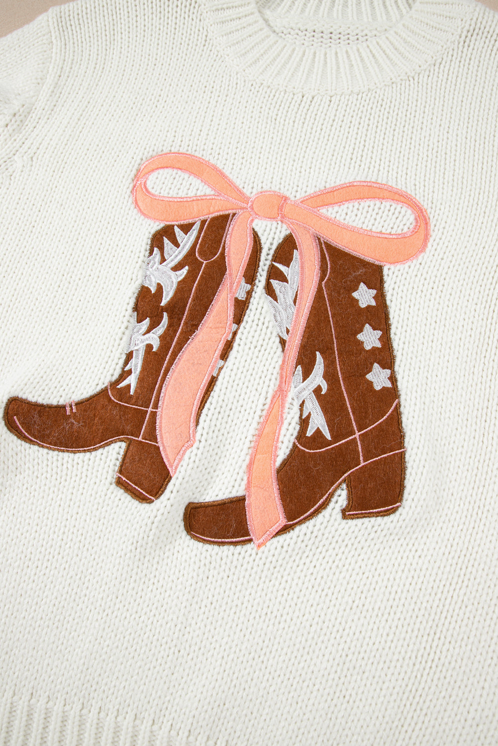 Western Belle Bow And Boots Sweater