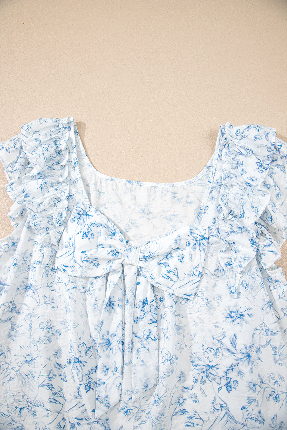 Blue Skies Ruffle Bow Top