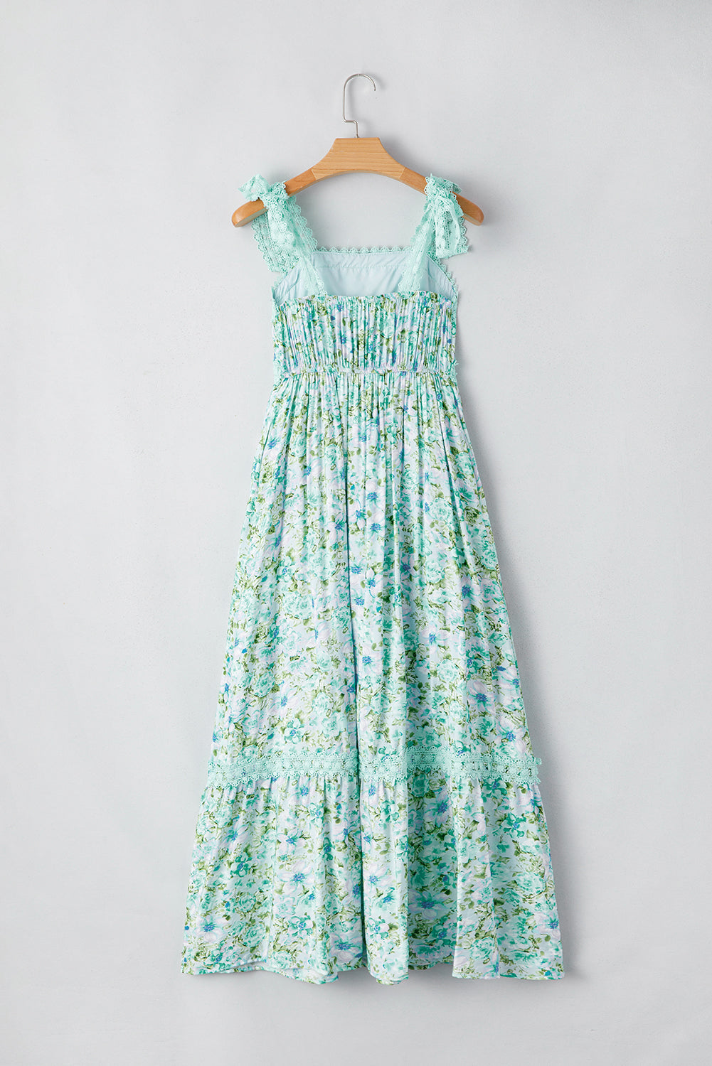 Green Floral Lace Maxi Dress