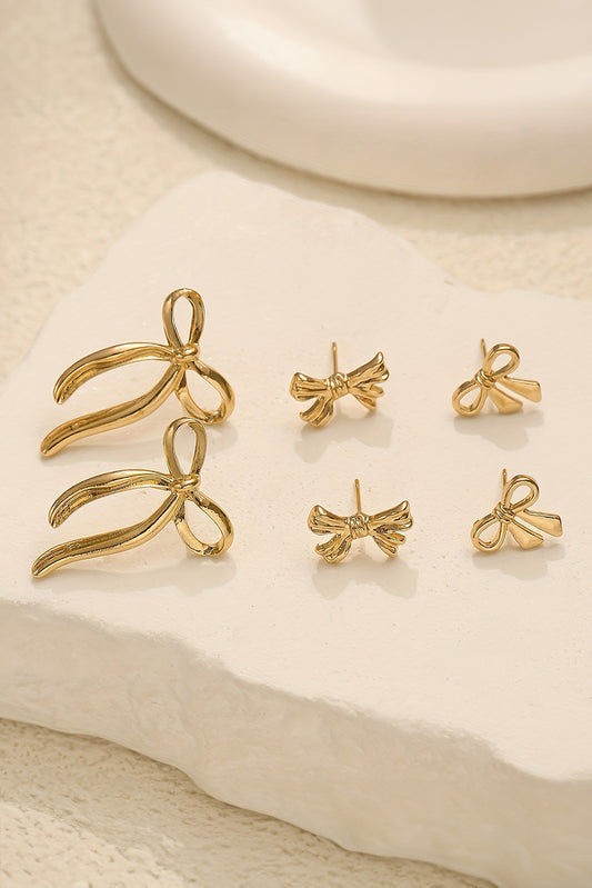 Golden Bow Trio Stud Set