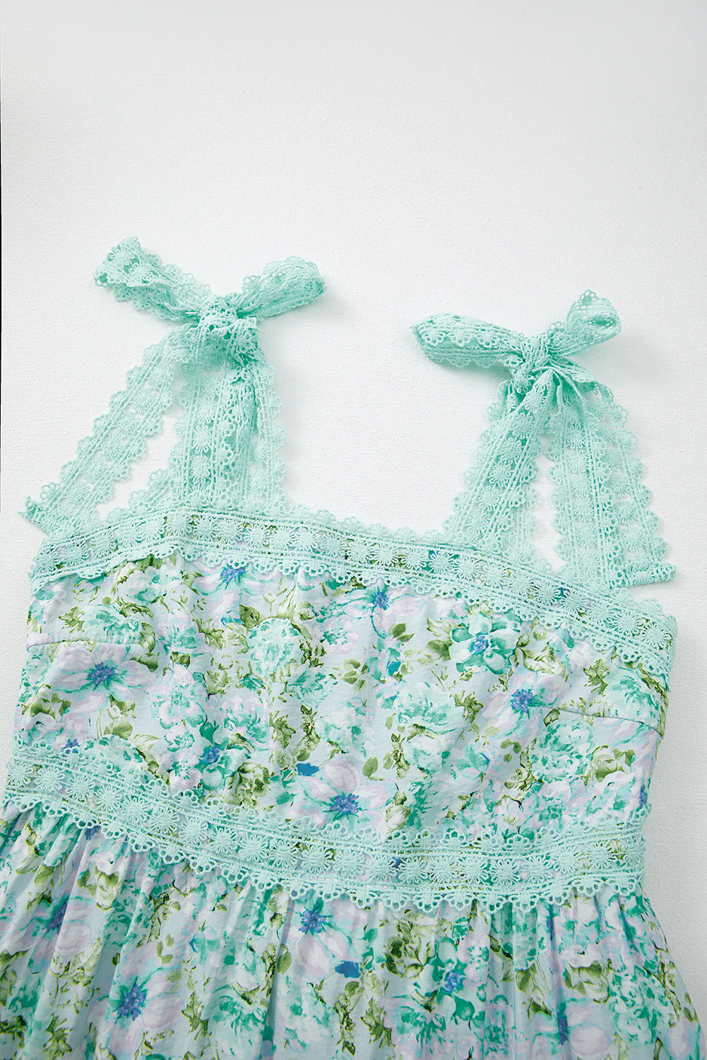 Green Floral Lace Maxi Dress