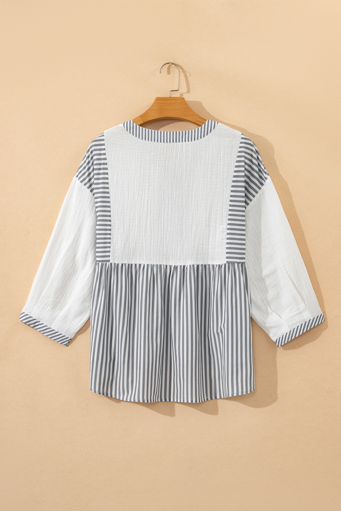Soft Gray Stripe Blouse