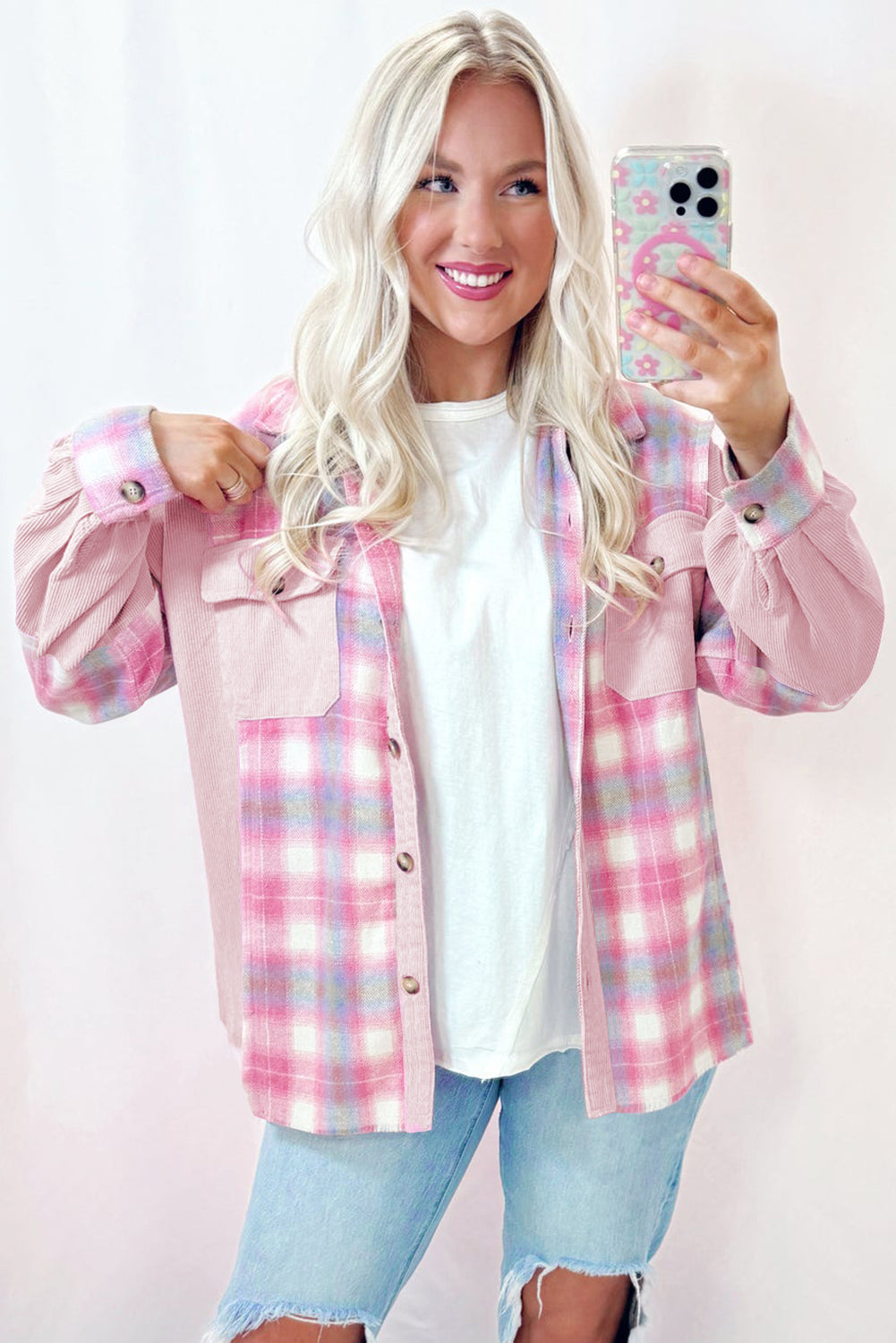 Cotton Candy Plaid Shacket
