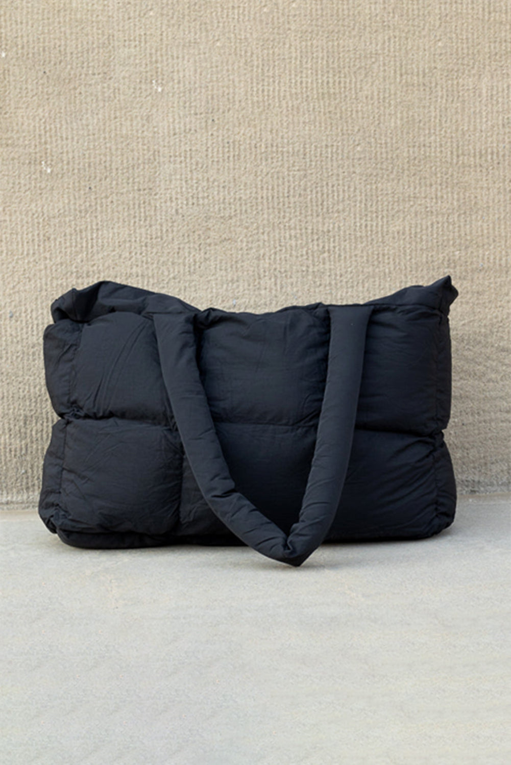 Black Quilted Tote Bag