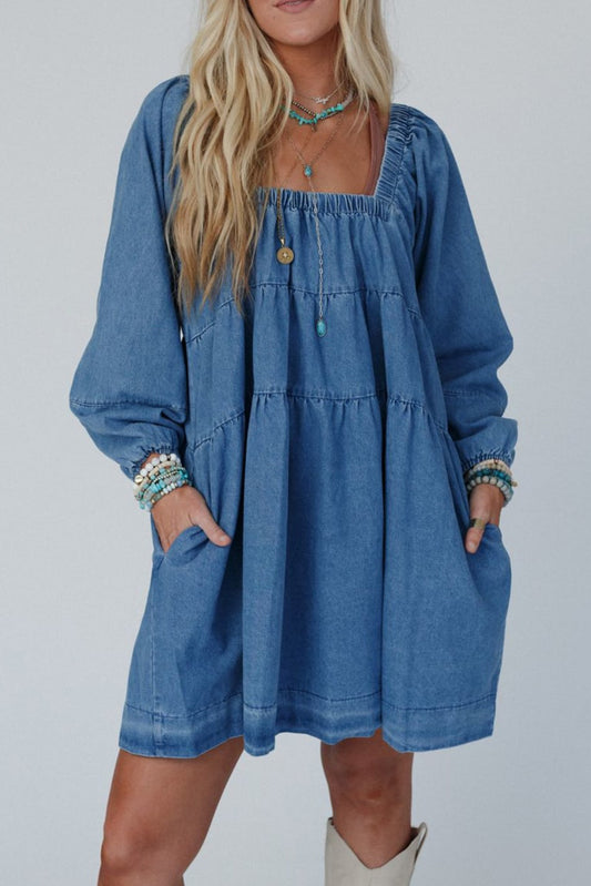 Dreamin' In Denim Mini Dress