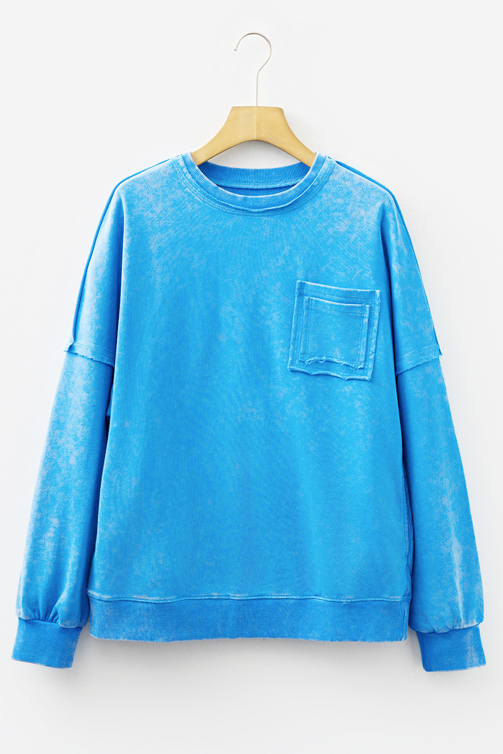 Sky Blue Acid Washed Sweatshirt