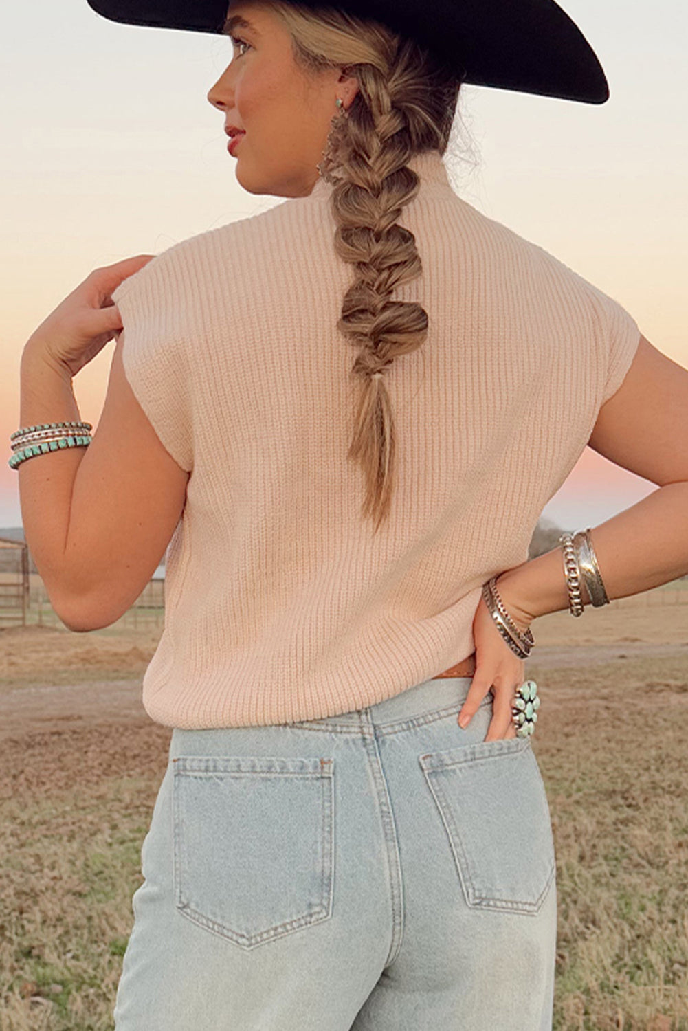 Western Cowboy Graphic Knit Top