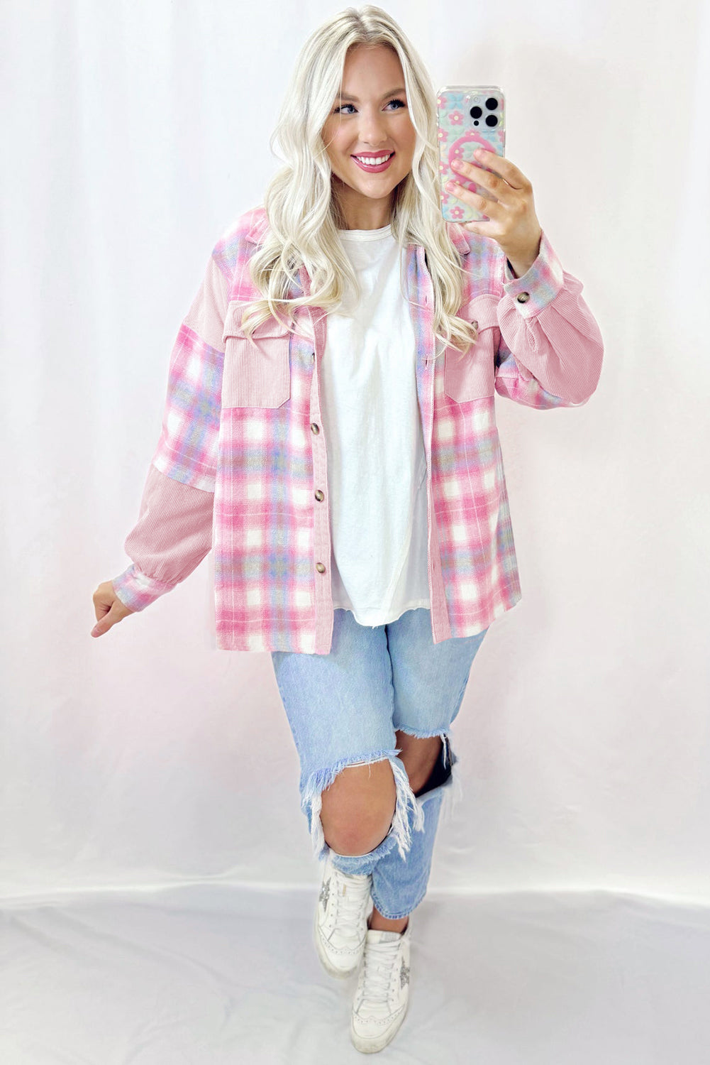 Cotton Candy Plaid Shacket