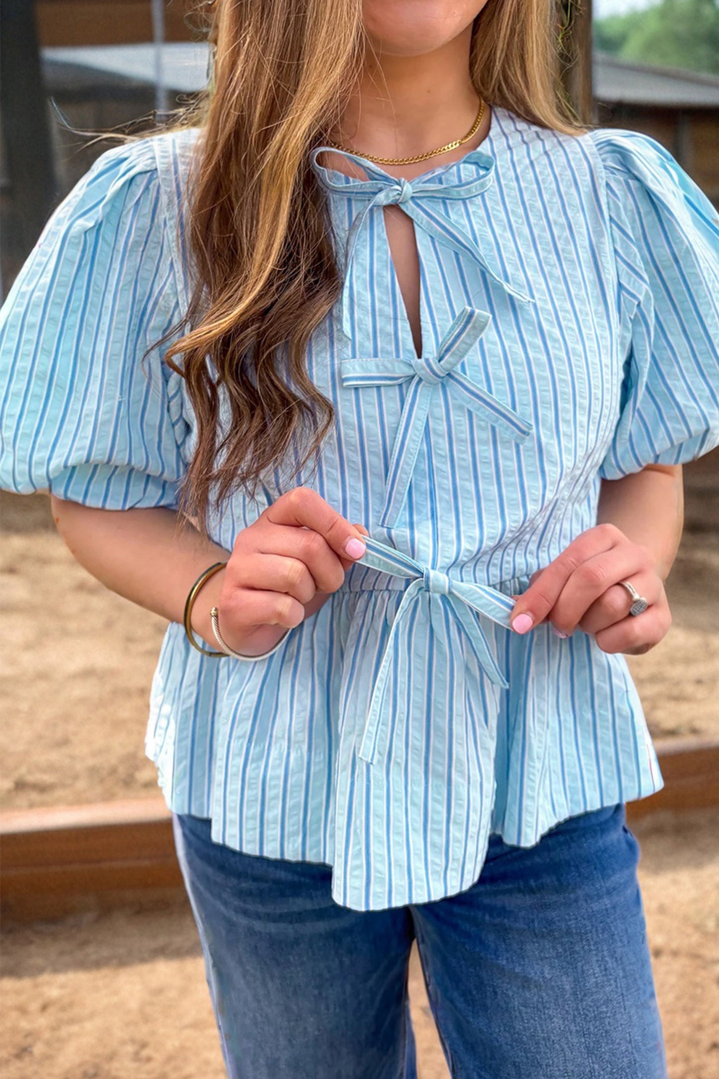 Carolina Charm Bow Blouse