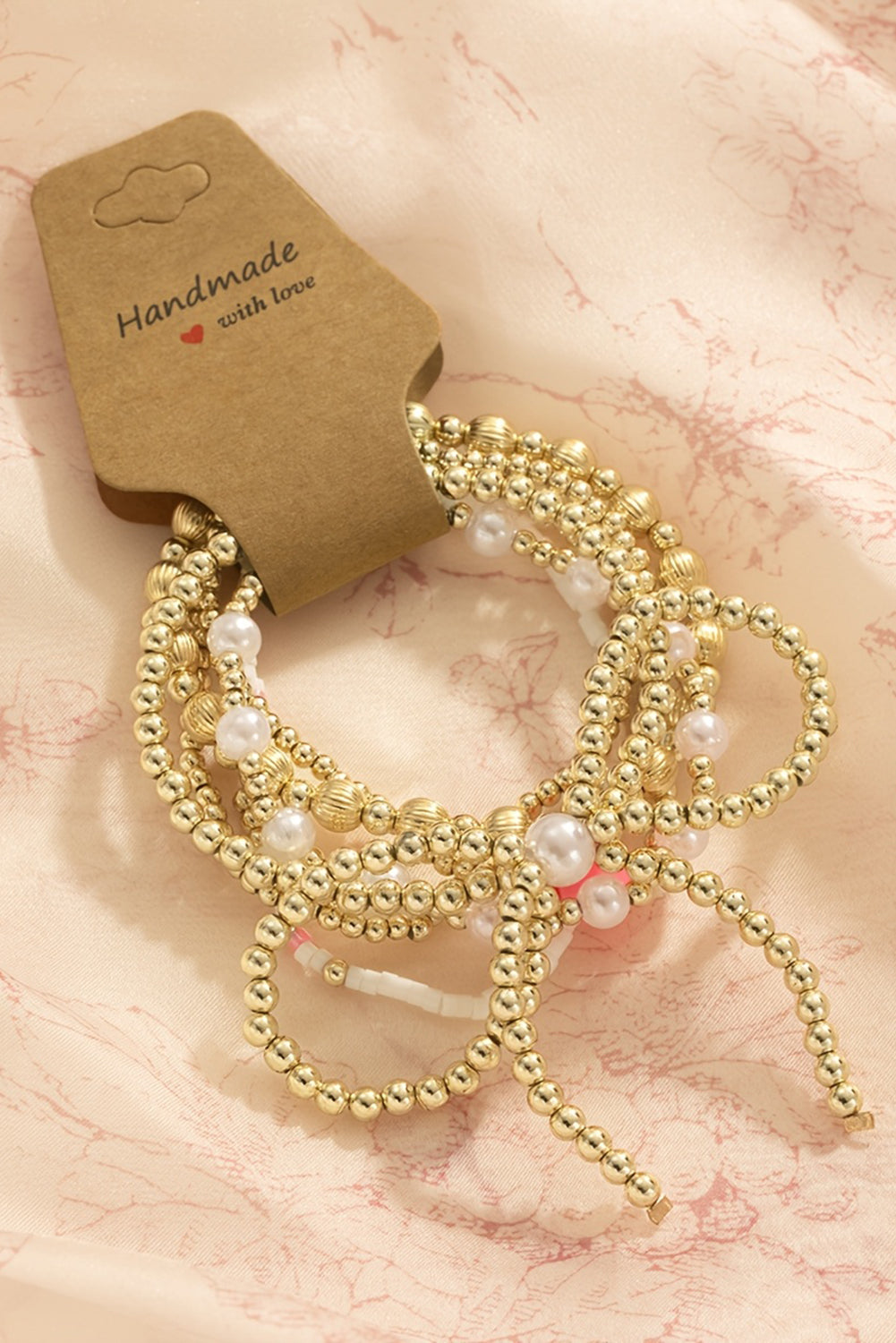 Pink Charm Beaded Bracelet Set