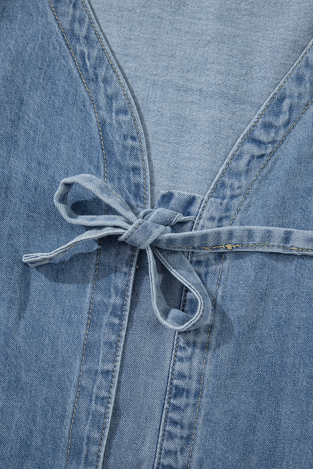 Denim Bloom Bow Top